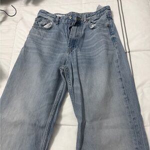 Zara Sky Blue Wide Leg Denim Jeans